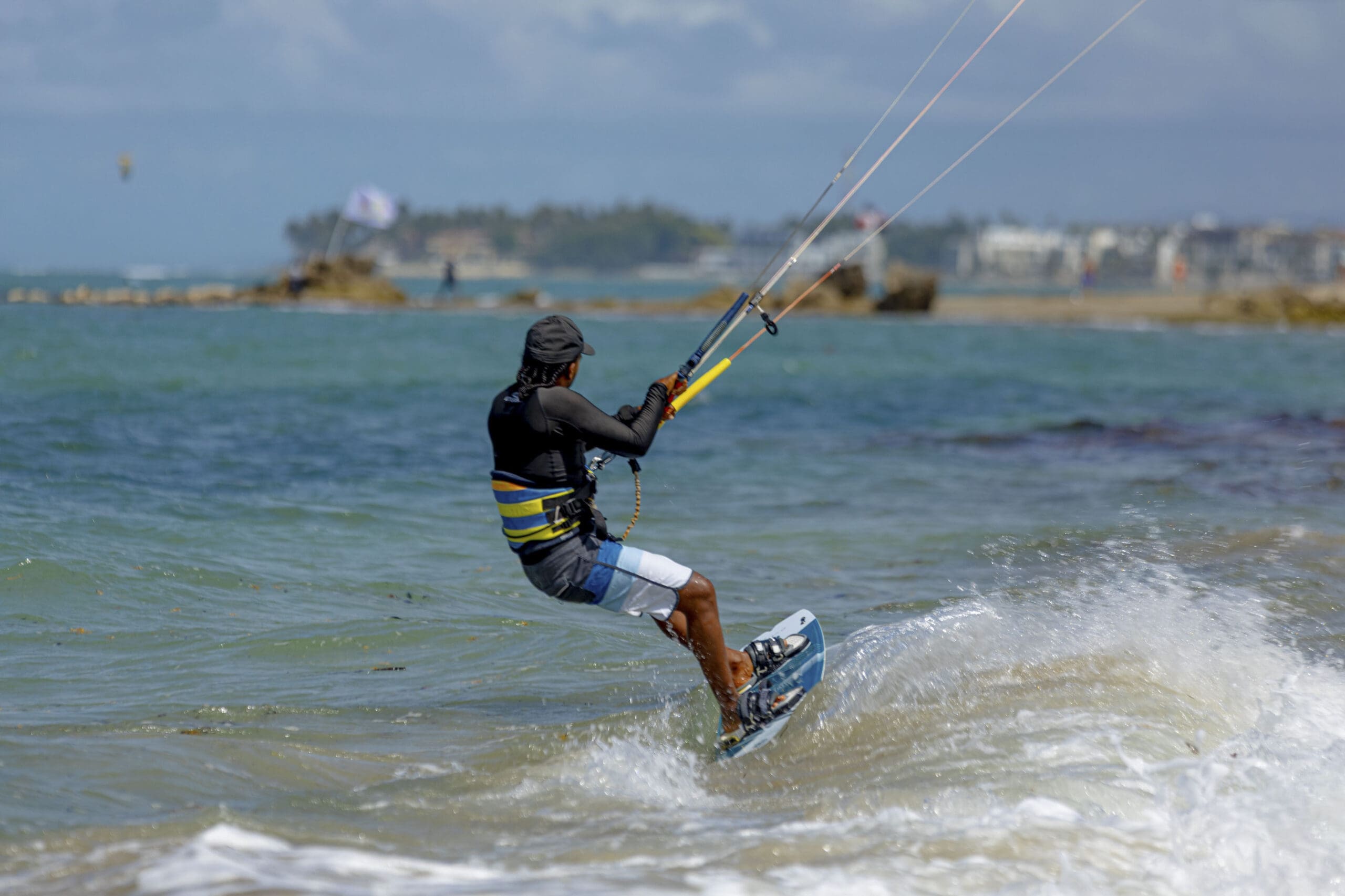 Someone kitesurfing in Cabarete, Dominican Republic